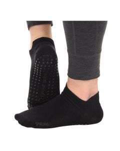 Great Soles - Tab Back Grip Sock - Black/Black