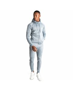 Gym King - Core Plus Contrast Poly Tracksuit Top - Stone Grey / Grey Marl