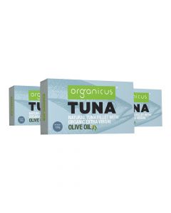 Organicus - Tuna - Natural Tuna Fillet with Organic Extra Virgin Olive Oil  - Stack of 3