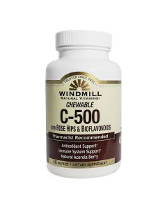 Windmill Natural Vitamins - Chewable C-500 with Rose Hips & Bioflavonoids